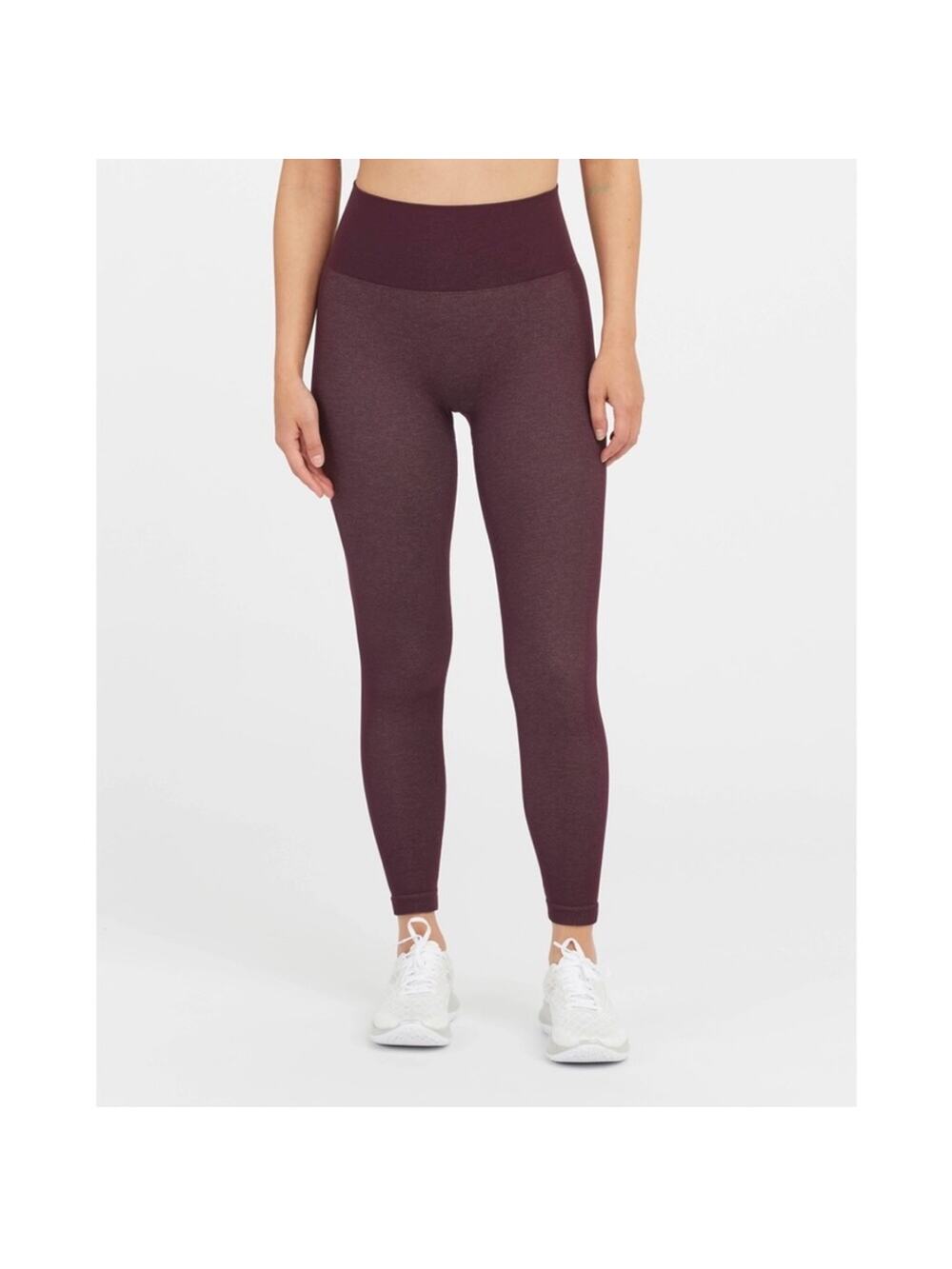 Spanx Jammy Plum maroon pink track stripe seamless leggings size Small NWT